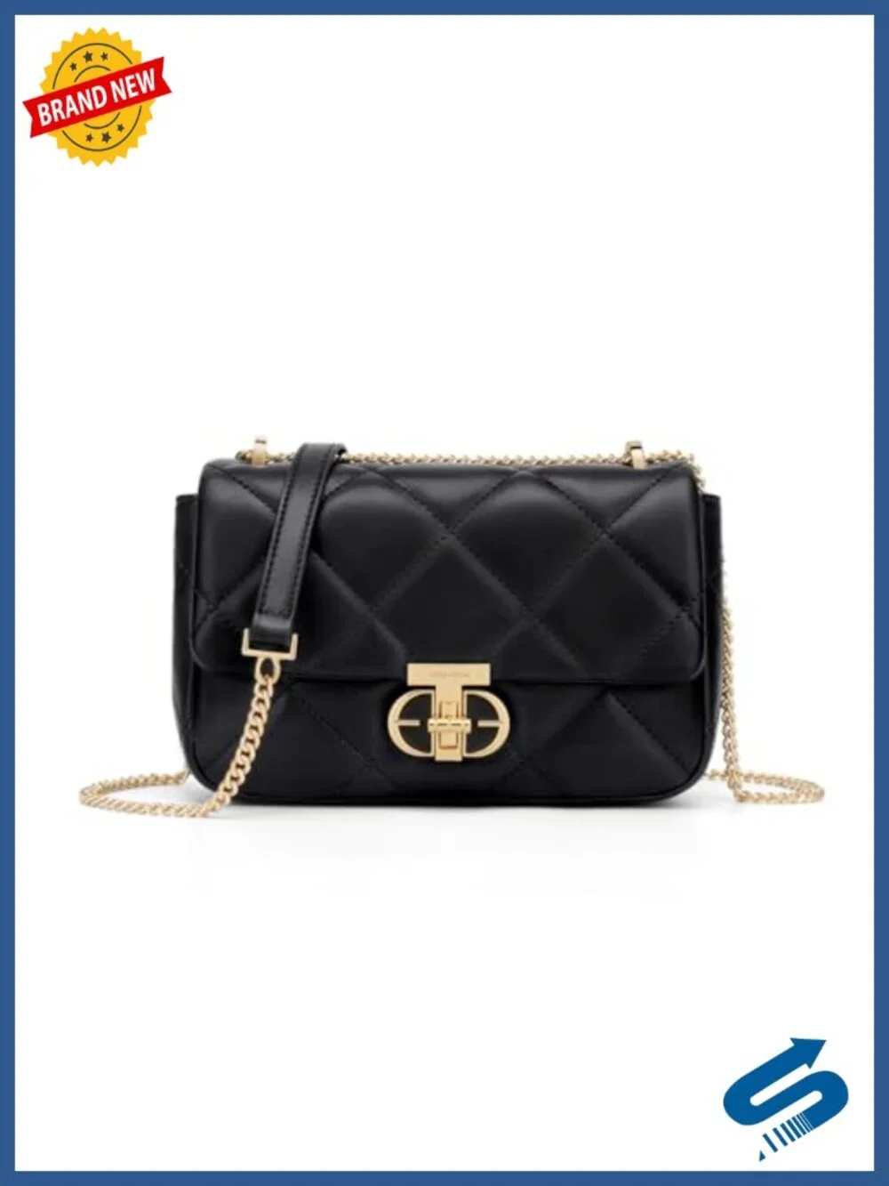 Quilted Microfiber Leather Shoulder Bag Crossbody 3-in-1 Carry